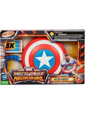 Marvel Captain America Redwing Shield & Nerf Blaster Toy Ages 5+ Adjustable Stra